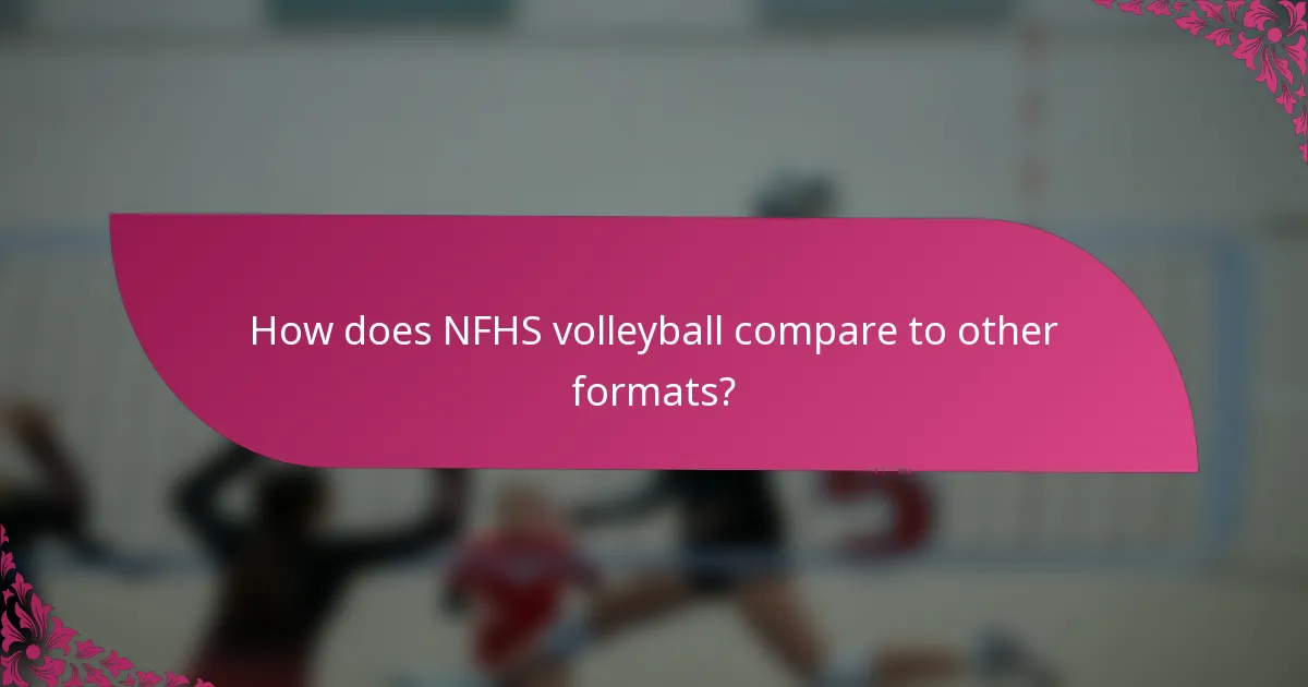 How does NFHS volleyball compare to other formats?